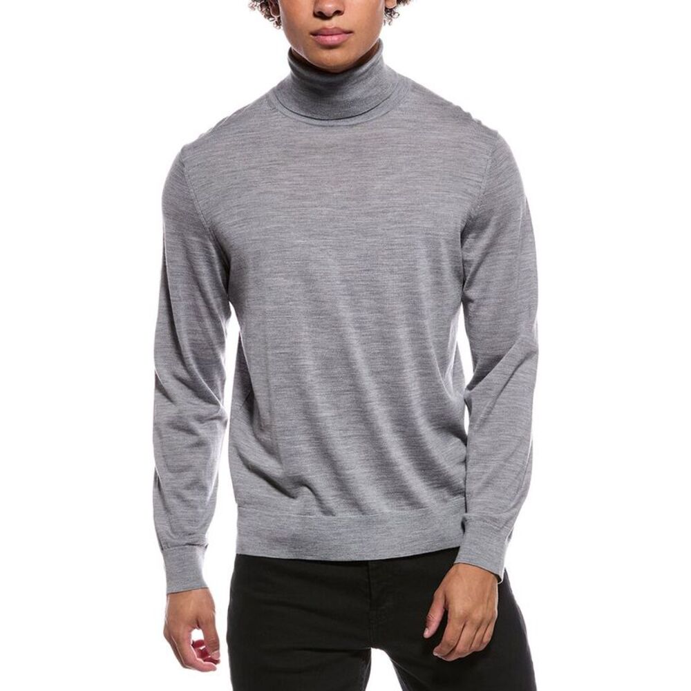 Theory Mens Regal Wool Turtleneck Sweater, Grey